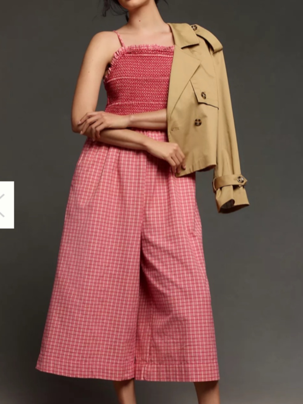 Anthropologie - Maeve Smocked Basque-Waist Jumpsuit